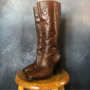 Vintage 70s Frye brown tall Campus boots 6